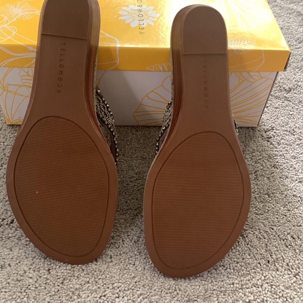 Yellow Box Yvonne Metallic Slip On Sandals - Picture 2 of 2